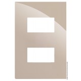 Placa 2 Módulos Separados com Suporte 4x2 - RECTA Areia Gloss